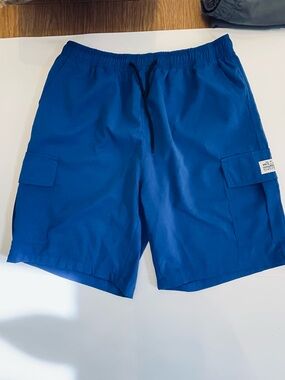 Men's Cargo Shorts in Cobalt Blue with Drawstring